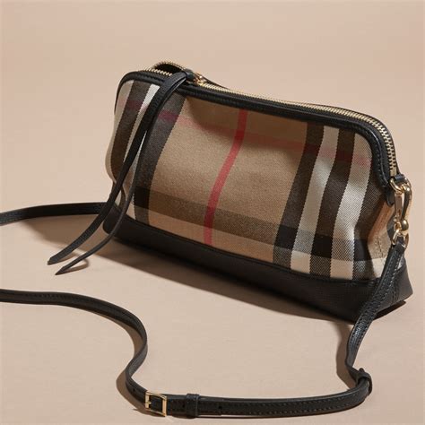 Burberry House Check and Leather Clutch 